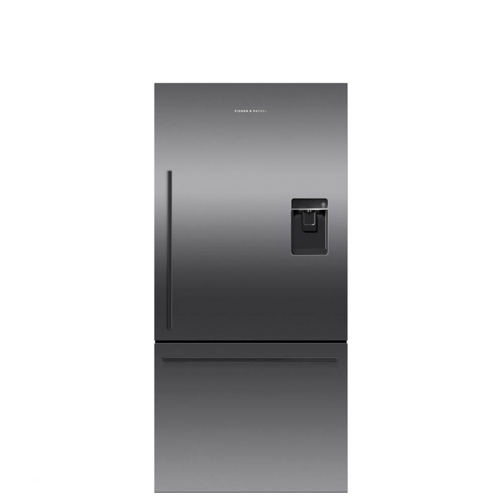 32'' Bottom Mount Refrigerator Freezer, 17.1 cu ft, Black Stainless, Ice and Water, Righ