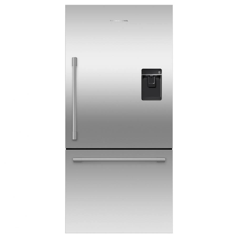 32'' Bottom Mount Refrigerator Freezer, Stainless Steel, 17.1 cu ft, Ice & External