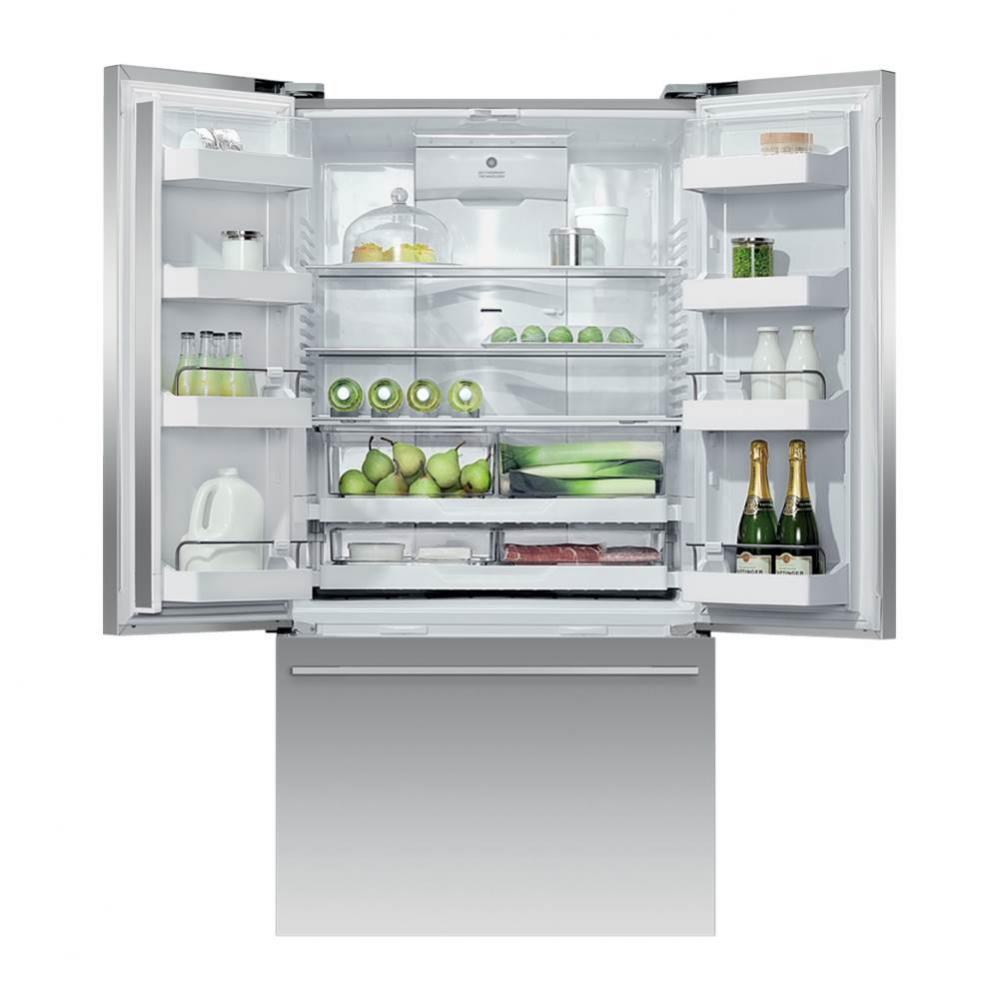 36'' French Door Refrigerator Freezer, 20.1 cu ft, Stainless Steel, Ice and Water, Count