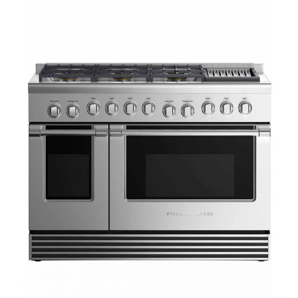 48'' Professional Gas Range, 6 Burners with Grill, Natural Gas