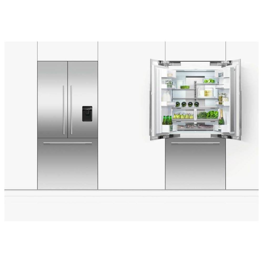 36 Inch French Door Refrigerator Freezer, 80 Inch H, 16.8 cu ft, F&P Stainless Panel Req, Ice