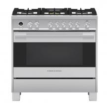 Fisher & Paykel 82762 - 36'' Range, 5 Burners, Self-Cleaning, with Hob Rail