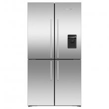 Fisher & Paykel 26554 - 36'' Quad Door Refrigerator Freezer, Stainless Steel, 19.0 cu ft, Ice & Exteranl Wat