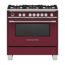 Fisher & Paykel 81309 - 36'' Classic Dual Fuel Range, 5 Burner, Self-cleaning, Red