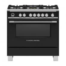 Fisher & Paykel 81707 - 36'' Classic Dual Fuel Range, 5 Burner, Self-cleaning, Black - OR36SCG6B1