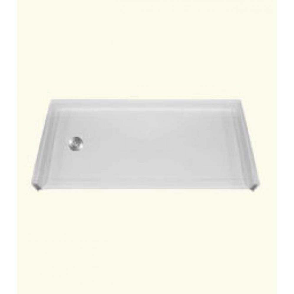 RBSP 60x33'' Barrier-free acrylic shower pan. White. Center drain