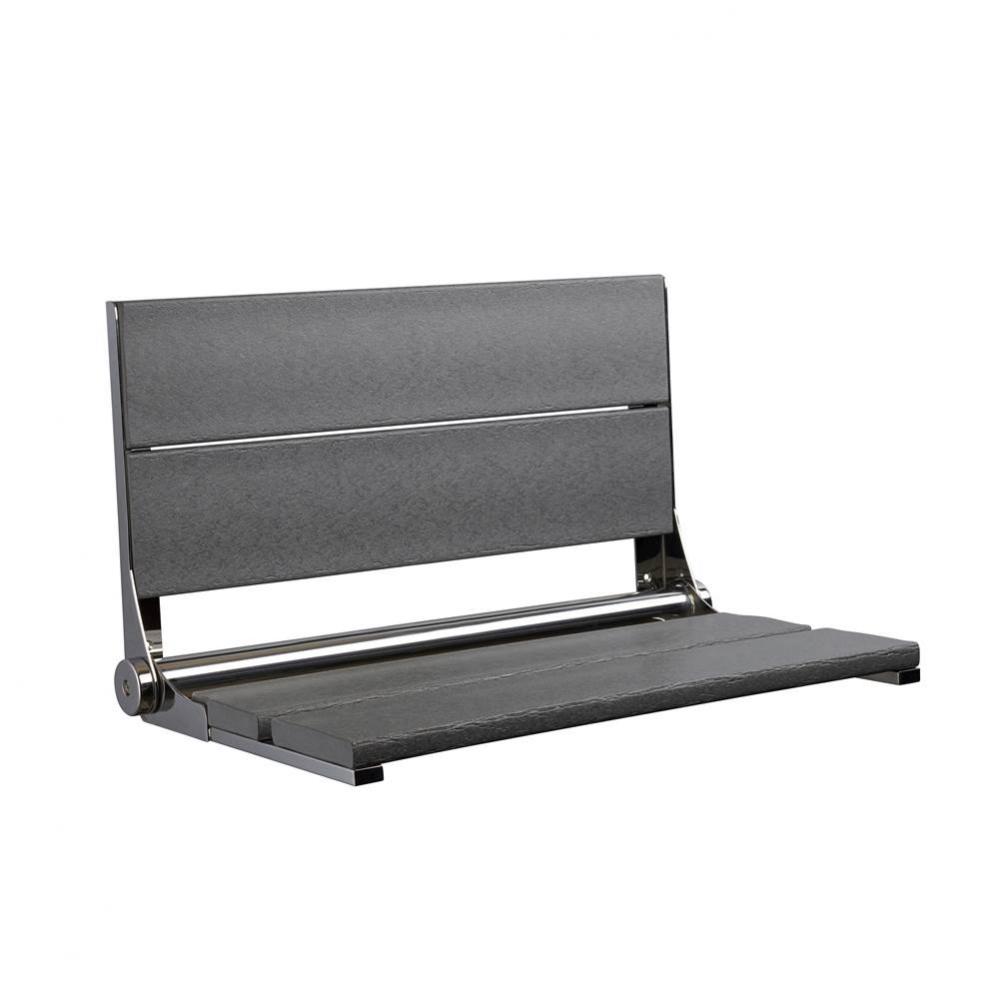 26'' Gray seat - Polished SS frame, fold-up shower seat with mounting screws. Must secur