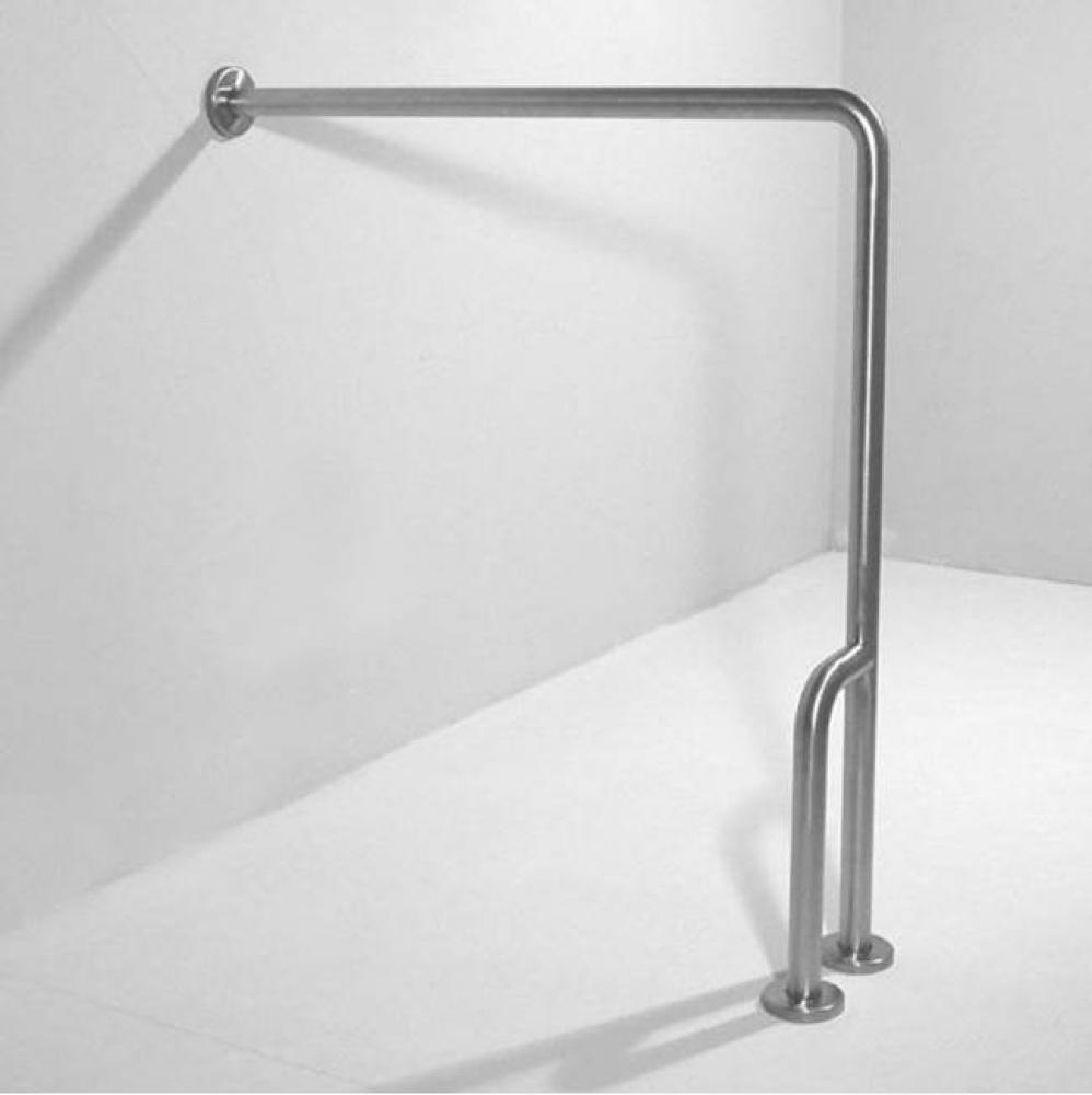 Wall To Floor Safety Bar Lh Brushed