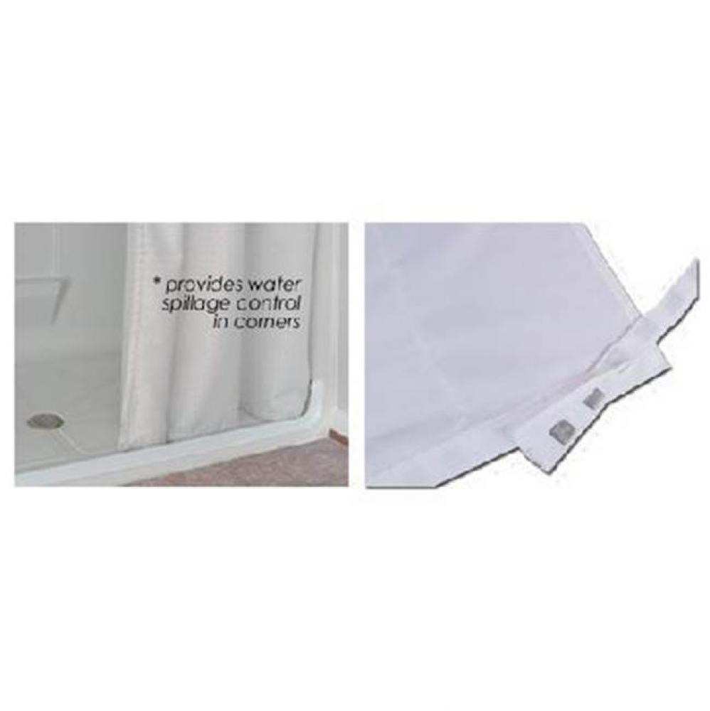 66X74'' Heavy Duty Tape Weighted Curtain. White