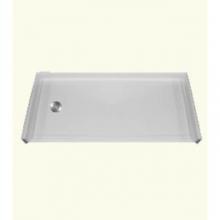 Health at Home RBSP-6036BFLHWH - RBSP 60x36'' Barrier-free acrylic shower pan. White. Left drain.