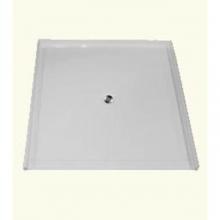 Health at Home RBSP-5050BFCWH - Acrylic Barrier Free Shower Base 50 X 50'' Center