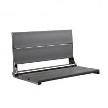 Health at Home HH-seat-GR26PS - 26'' Gray seat - Polished SS frame, fold-up shower seat with mounting screws. Must secur