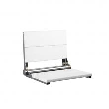 Health at Home HH-seat-WH18BS - 18'' White seat - Brushed SS frame, fold-up shower seat with mounting screws. Must secur