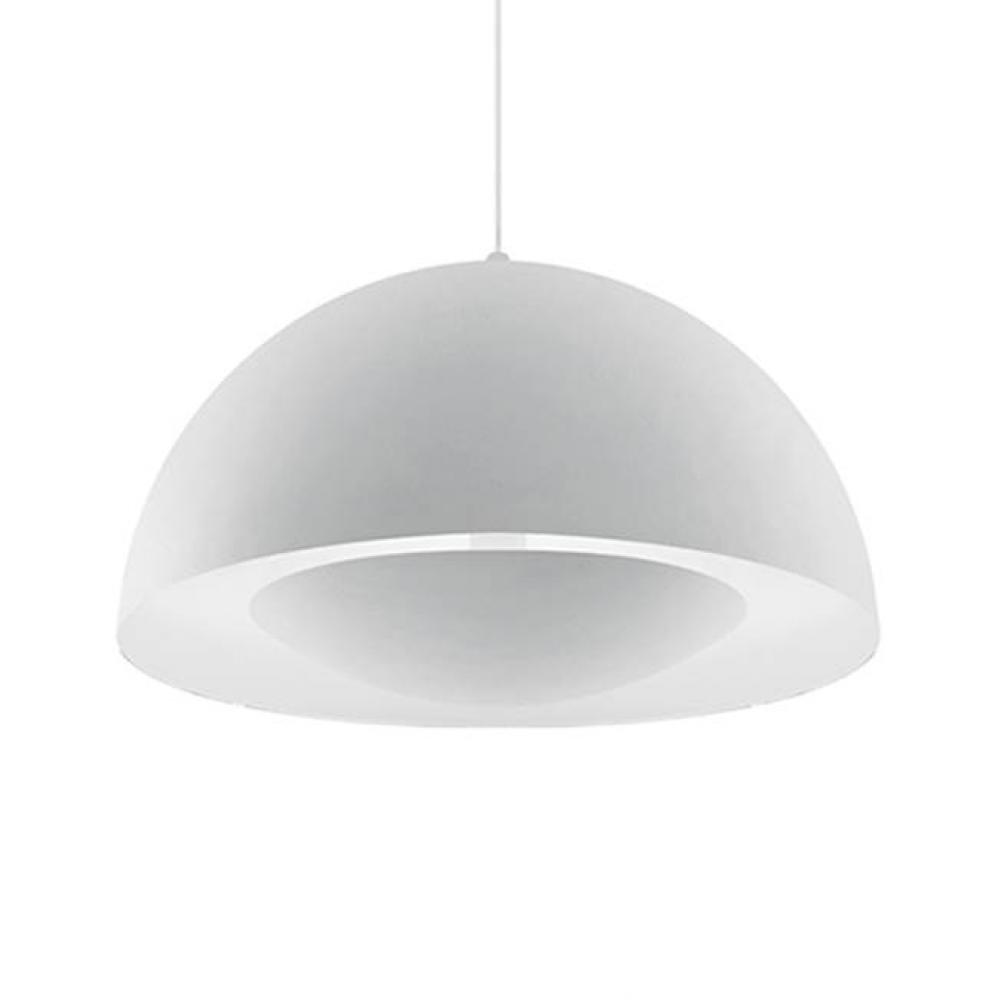 Single Led Pendant With Black, Brushed Nickel Or White Dome Shaped Shade With Matching Colored