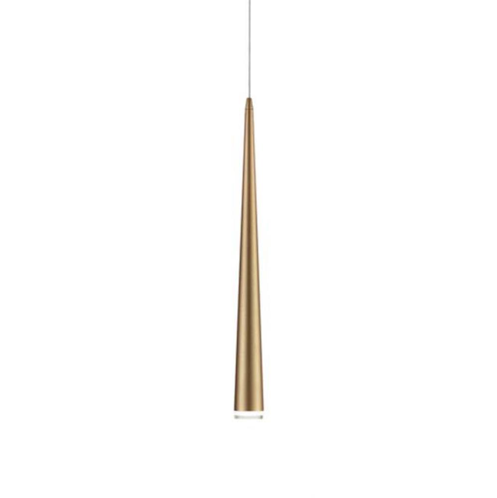 Single Led Pendant, Sleek Conical Shape With Clear Acrylic Diffuser, Canopy And Metal