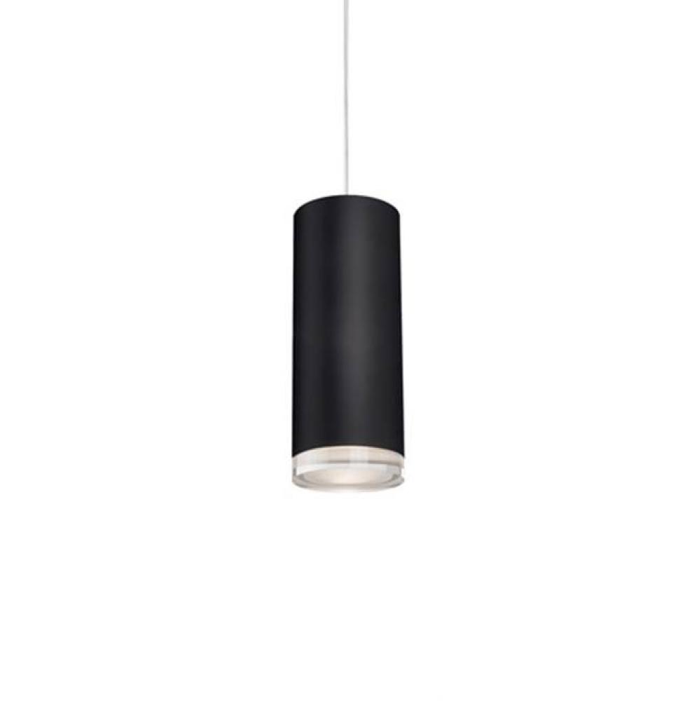 Single Led Cylinder Shaped Pendant With Clear Crystal