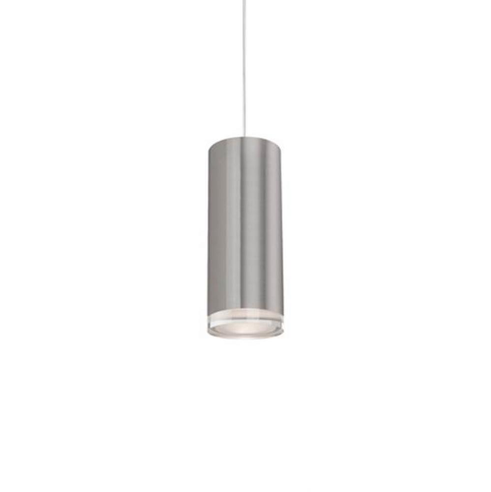 Single Led Cylinder Shaped Pendant With Clear Crystal