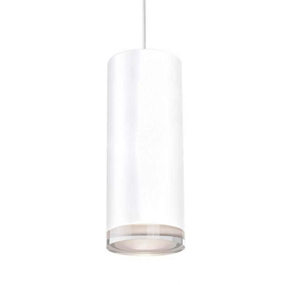 Single Led Cylinder Shaped Pendant With Clear Crystal