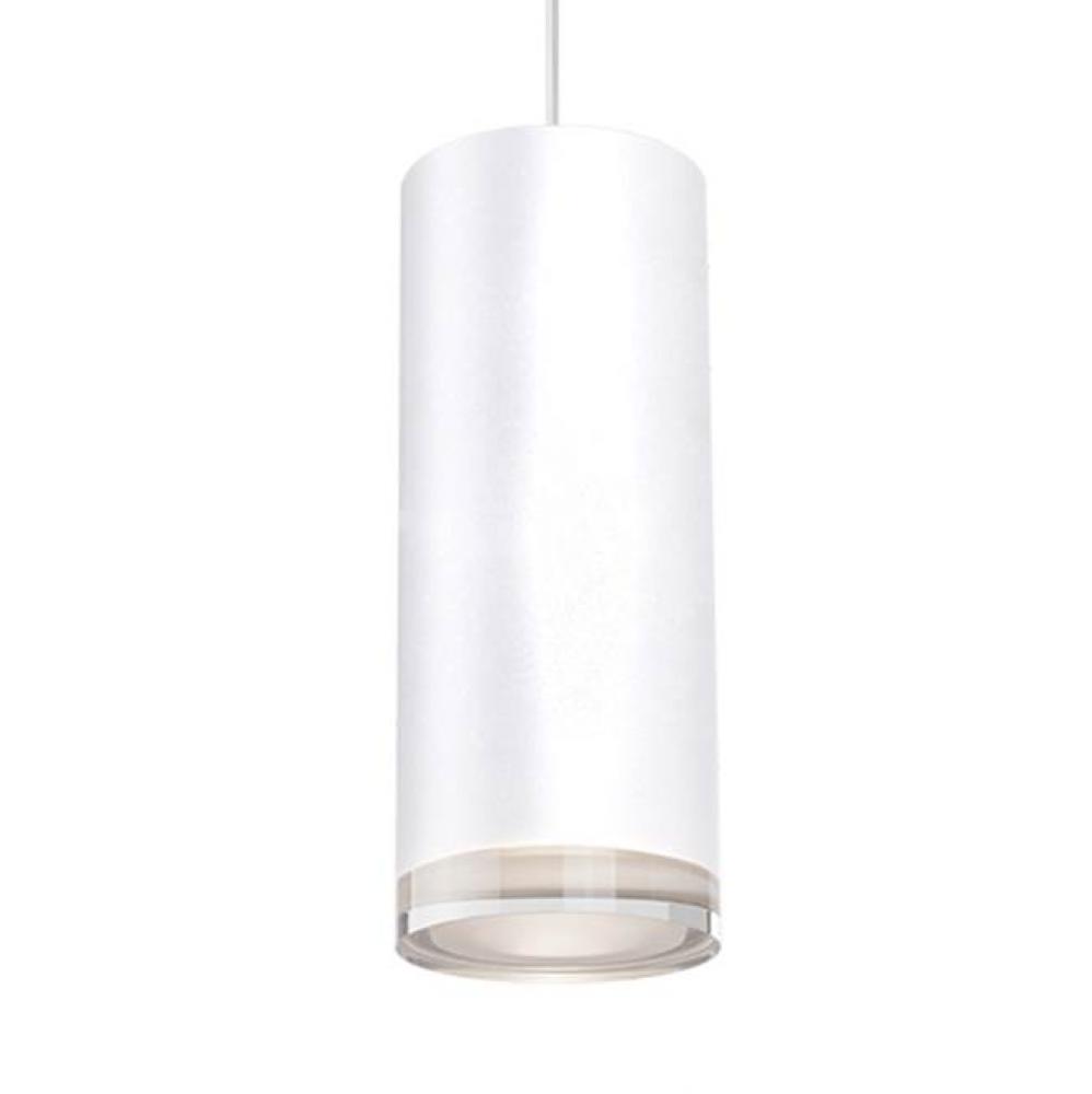 Single Led Cylinder Shaped Pendant With Clear Crystal