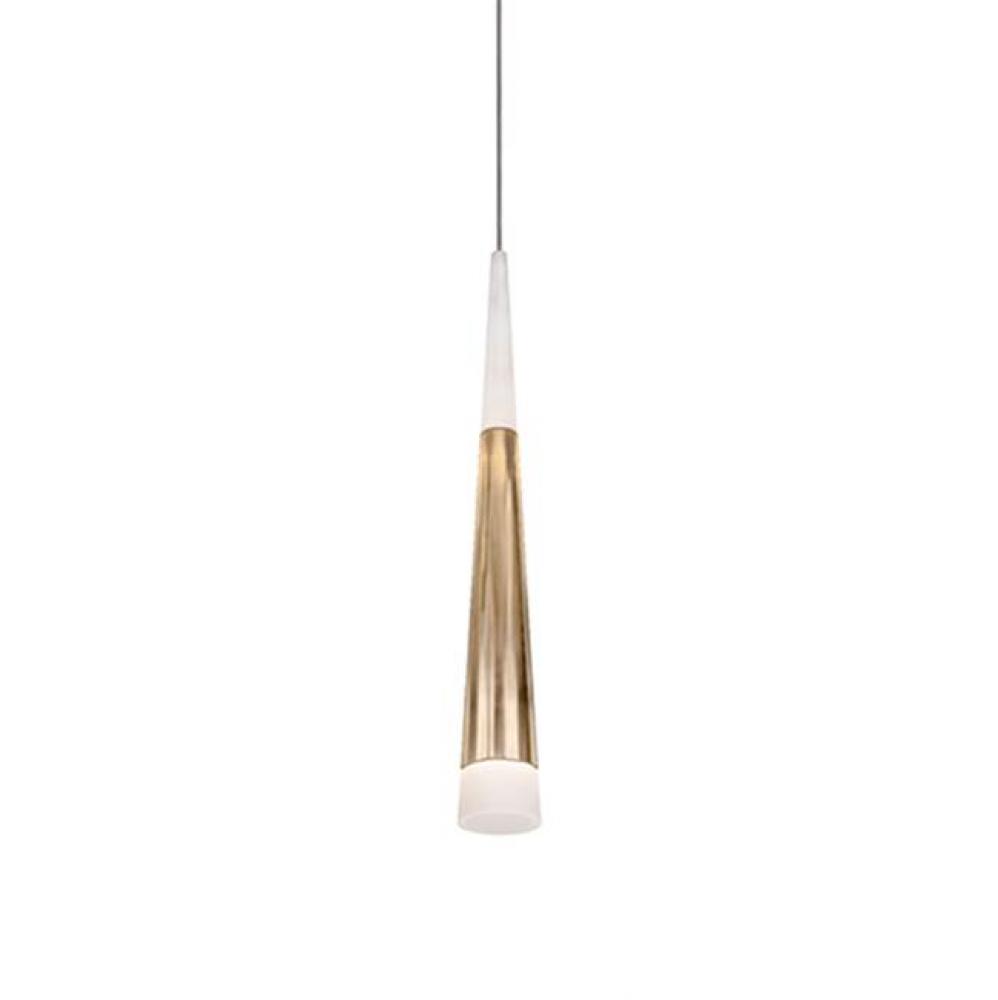 Single Led Lamp Pendant, Slender Cone-Shaped Cylinder With Acrylic Top And Bottom Of Cone Which