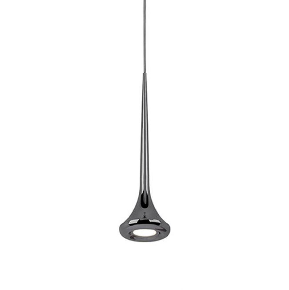 Single Led Lamp Pendant, Slender Trumpet Shaped With Bottom Frosted Diffuser. Equipped With Our