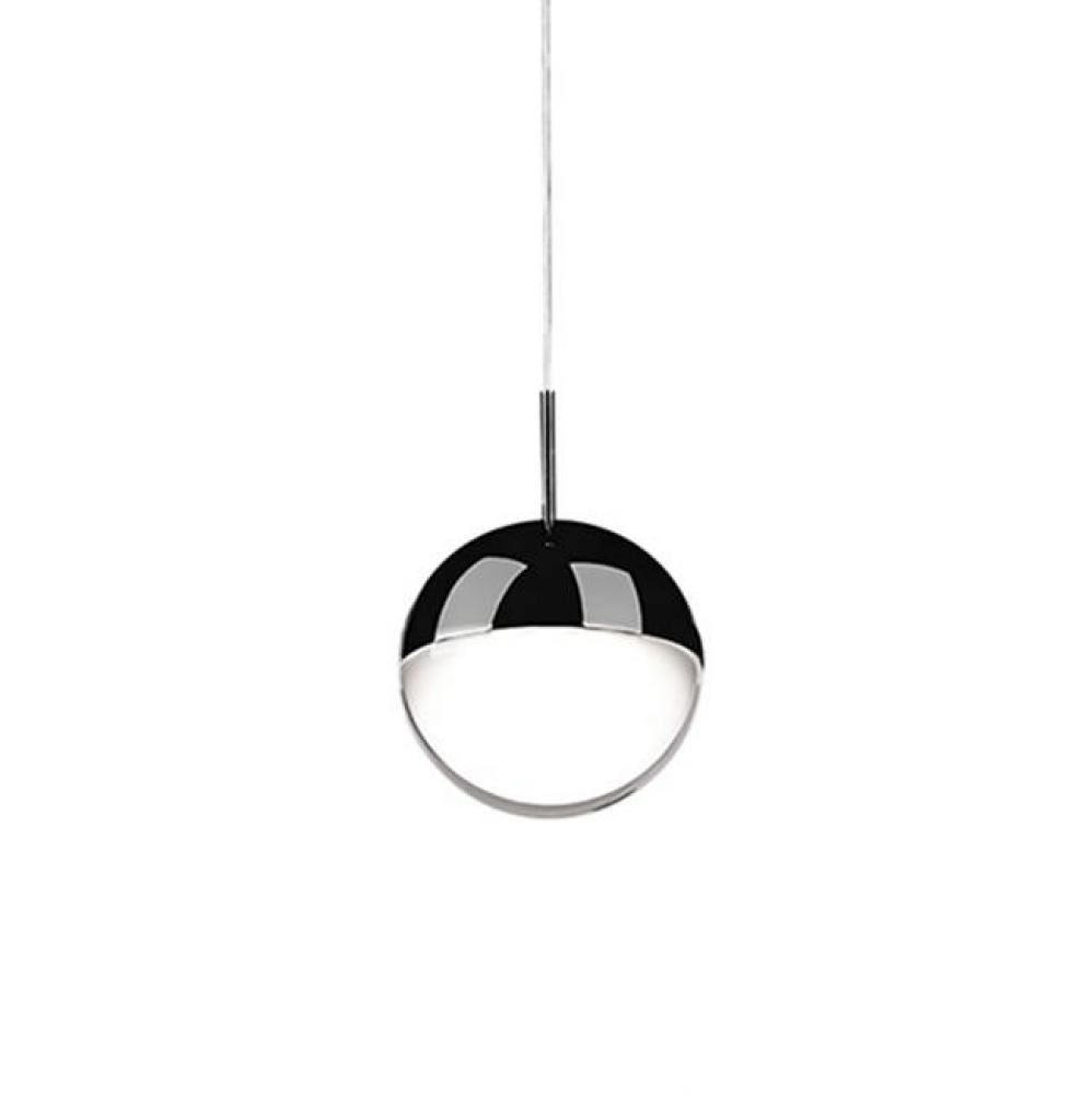 Single Led Lamp Pendant, Stunning Sphere Shape Design With Black Chrome And/Or Chrome Metal