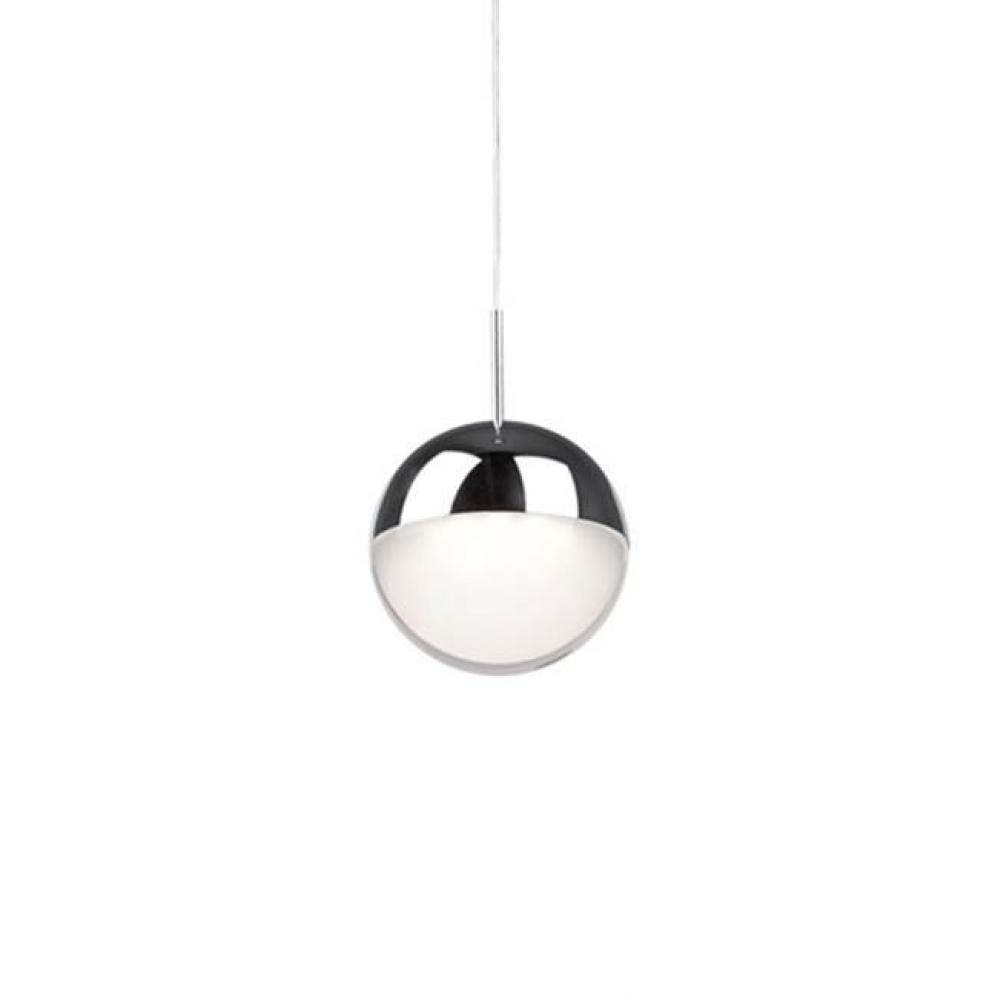 Single Led Lamp Pendant, Stunning Sphere Shape Design, With Chrome Metal Details Covering The Top