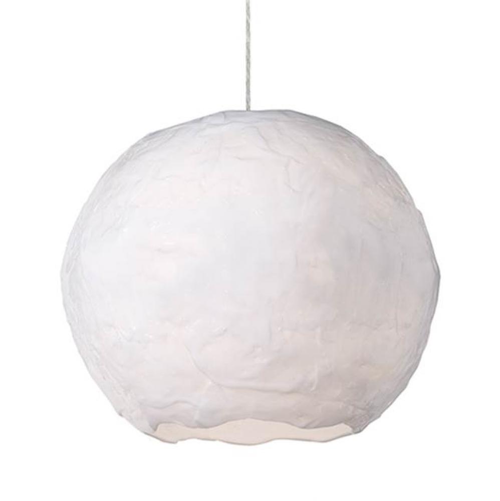 Single Lamp Pendant With Spherical Hand-Applied Polymer Shade Provides Both Down And Ambient
