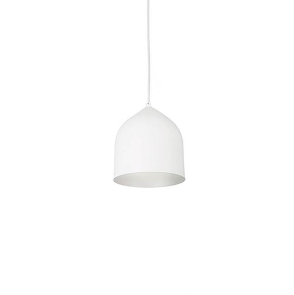 Single Lamp Pendant With Spun Aluminum Shade Showcasing Power-Coated Finishes In Contrasing Hues.