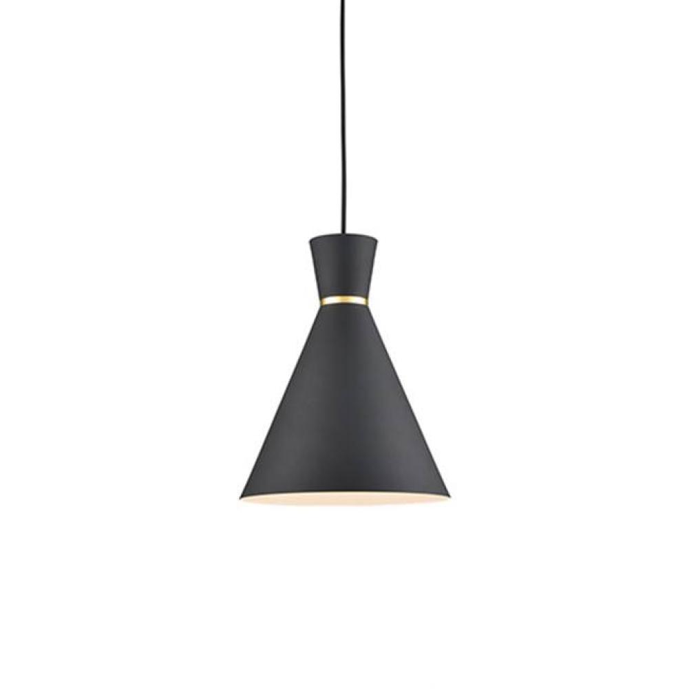 Single Lamp Pendant With Conical Aluminum Shade With Fine Powder-Coated Finishes And Anodized