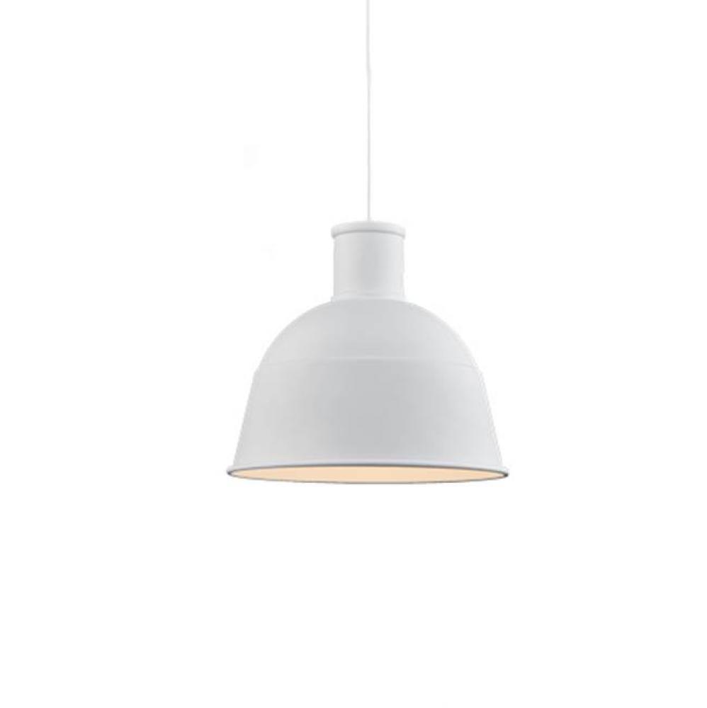 Single Lamp Pendant WithAluminum Dome ShadeShowcasing Powder-CoatedFinishes. Exterior Shade