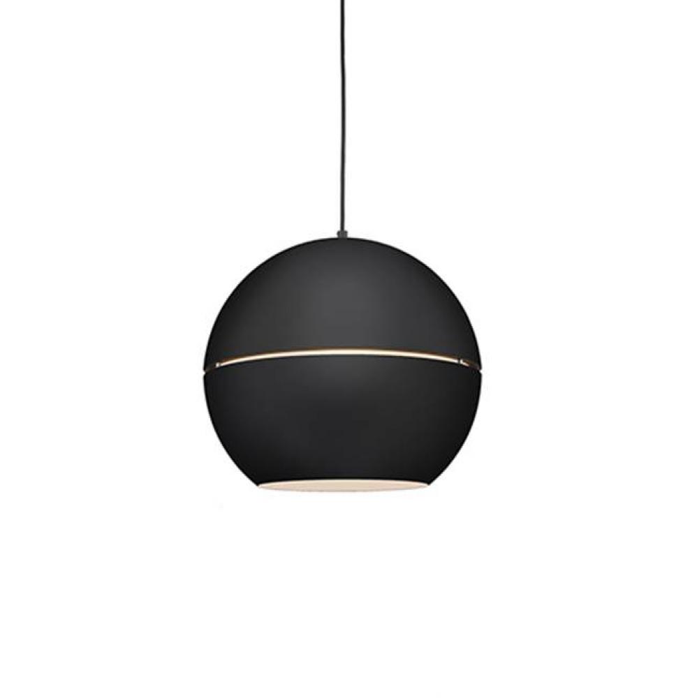 Single Lamp Pendant With Split Spherical Aluminum Shade Showcasing Powder-Coated Finishes Against