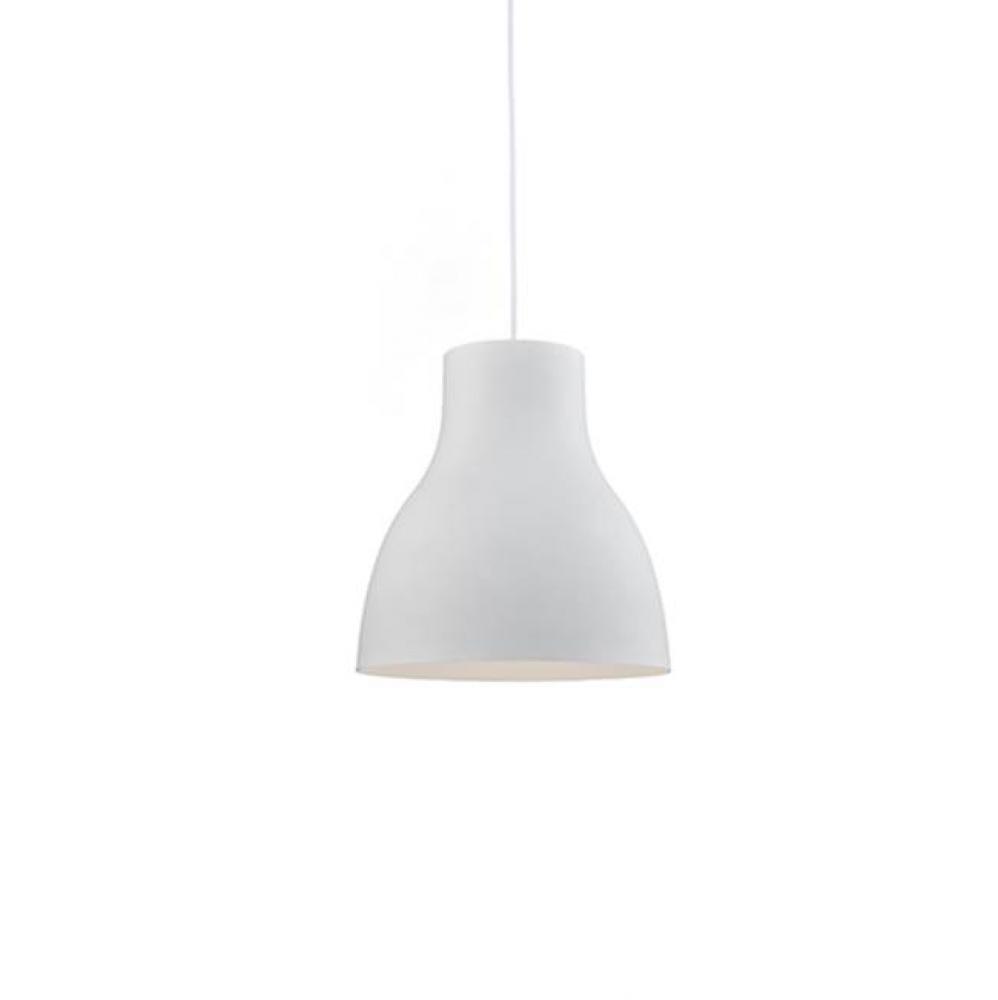 Single Lamp Pendant With TaperedAluminum Shade ShowcasingPowder-Coated Finishes. ExteriorShade