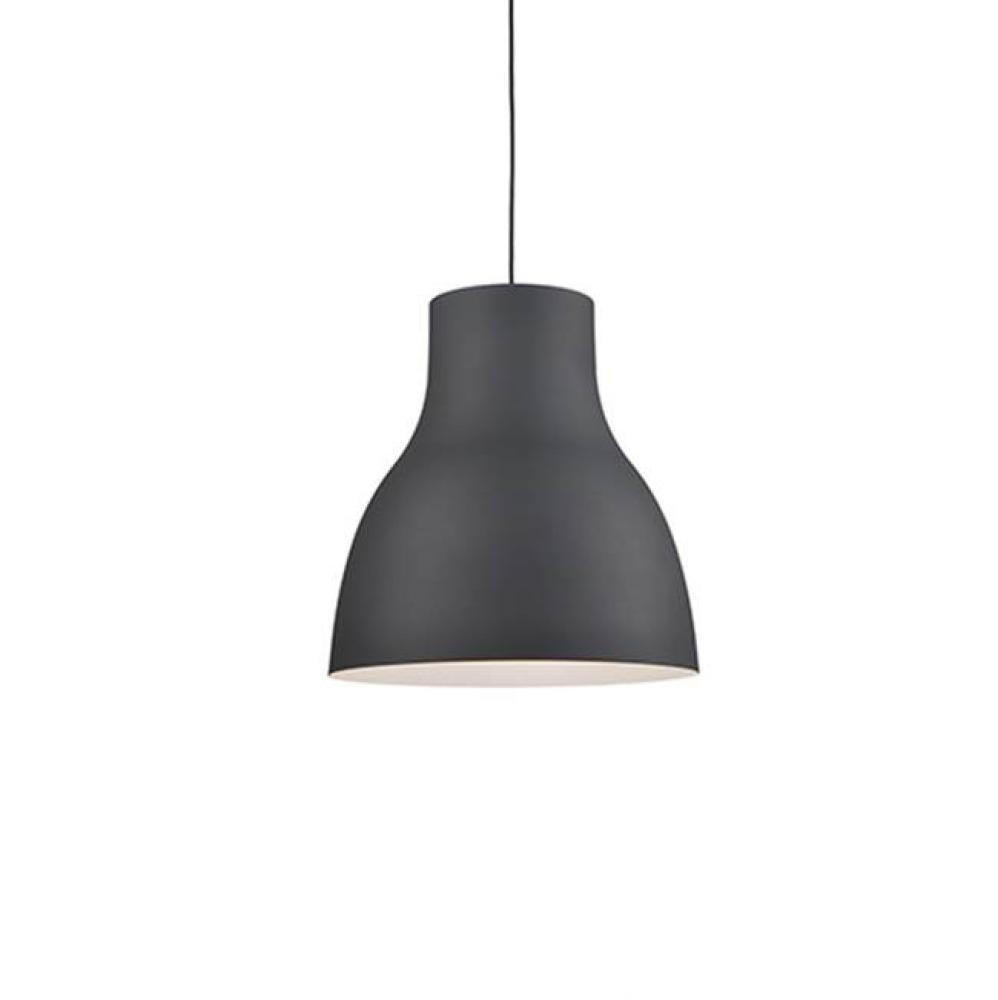 Single Lamp Pendant With TaperedAluminum Shade ShowcasingPowder-Coated Finishes. ExteriorShade