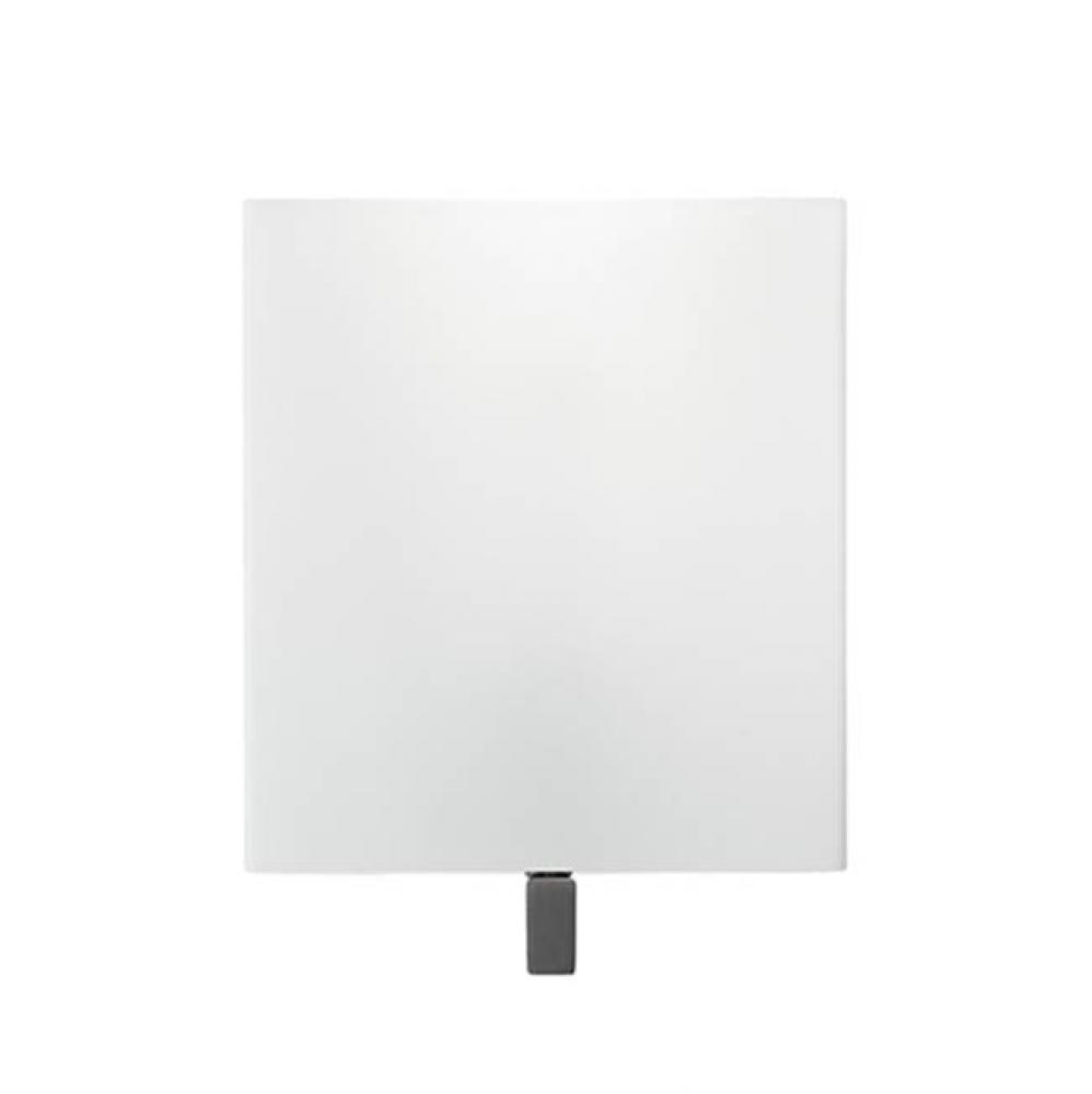 Single Lamp Wall Sconce With Square White Opal Glass. Metal Details In Brushed Nickel