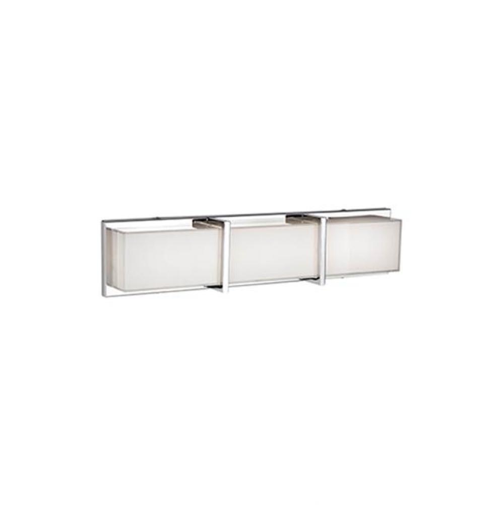 Single Lamp Led Vanity With Rectangular Frosted Glass. Metal Details Available In Chrome