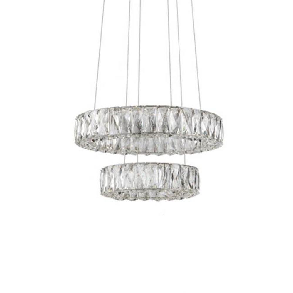 Two Tiered Led Chandelier With 2 Different Sized Rings Which Can Be Styled In A Variety Of