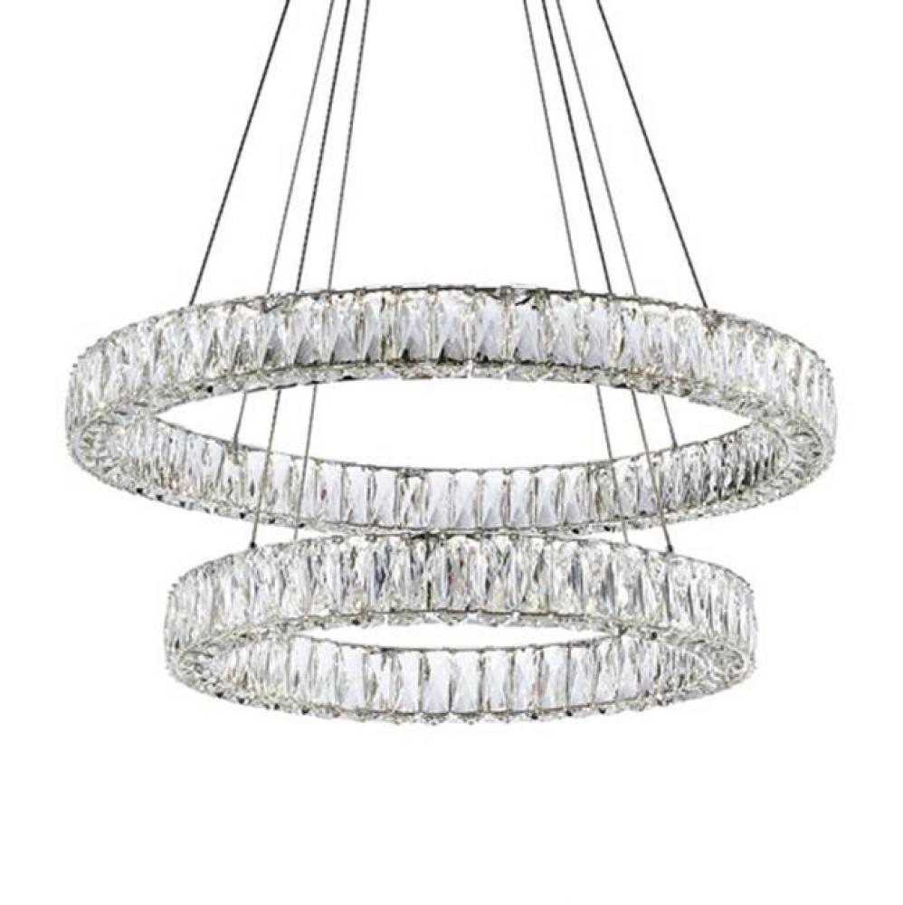 Two Tiered Led Chandelier With 2 Different Sized Rings Which Can Be Styled In A Variety Of
