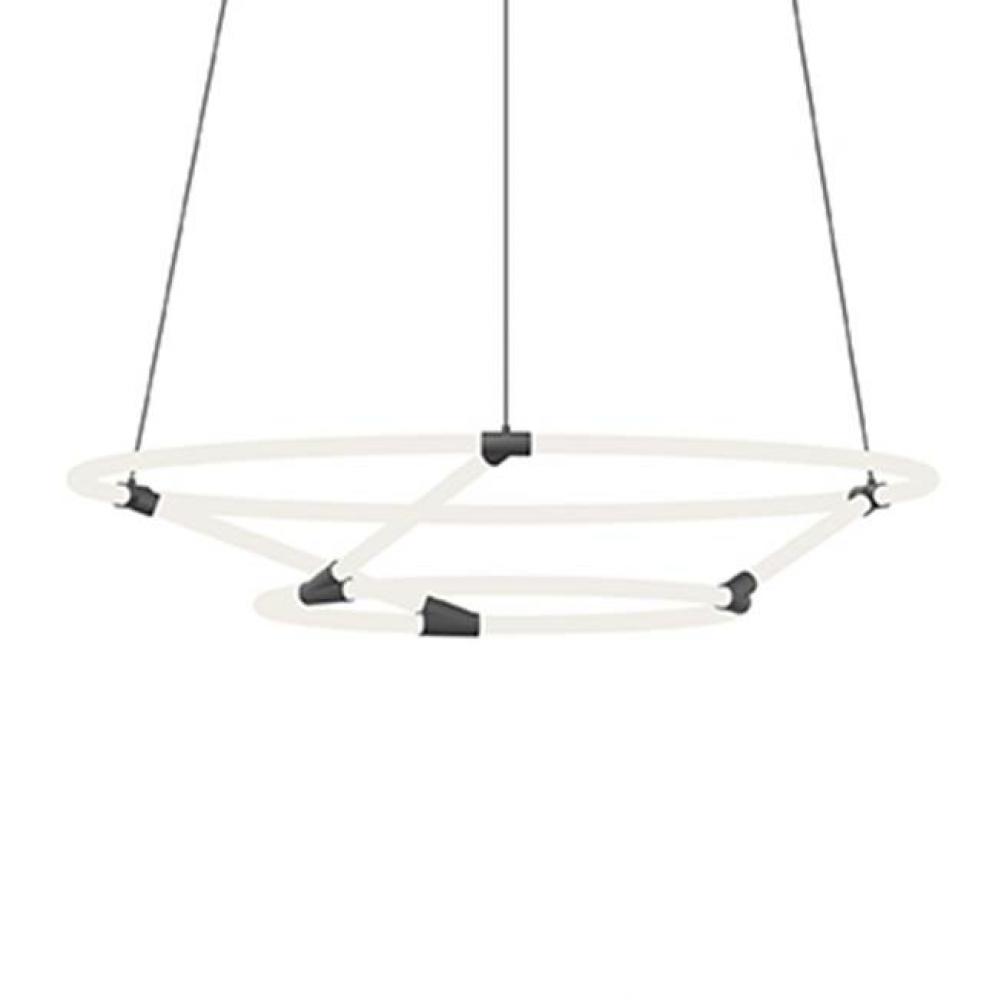A Dramatic Centre Piece  That Draws The Eye, The Chicago Loop Is A Tiered Pendant Featuring Two