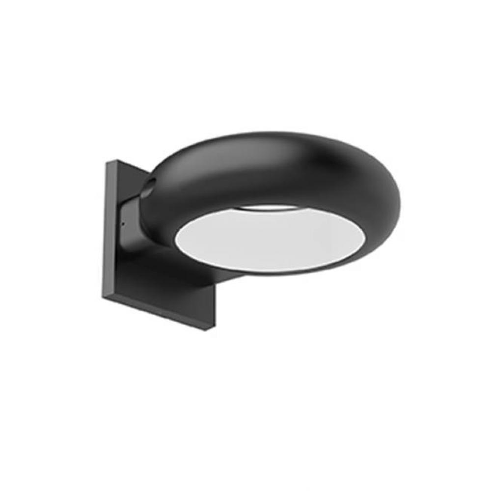 Architectural Exterior Wall Sconce, Die-Cast Aluminum Ring Shaped Body With Concealed Led, Glossy