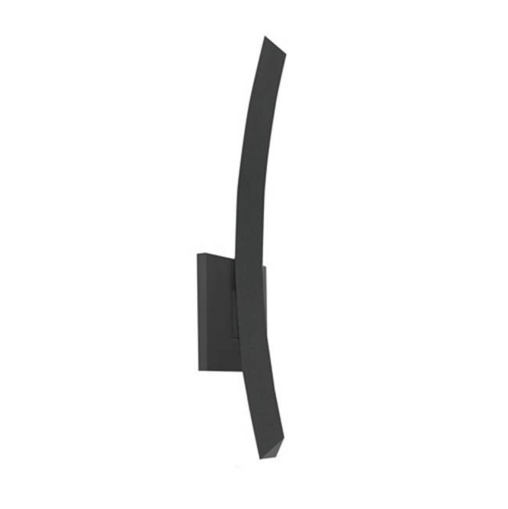A Seductively Curved Die-Cast Aluminum Wall Sconce. The 18 Inch Curve Is Attached To A Square