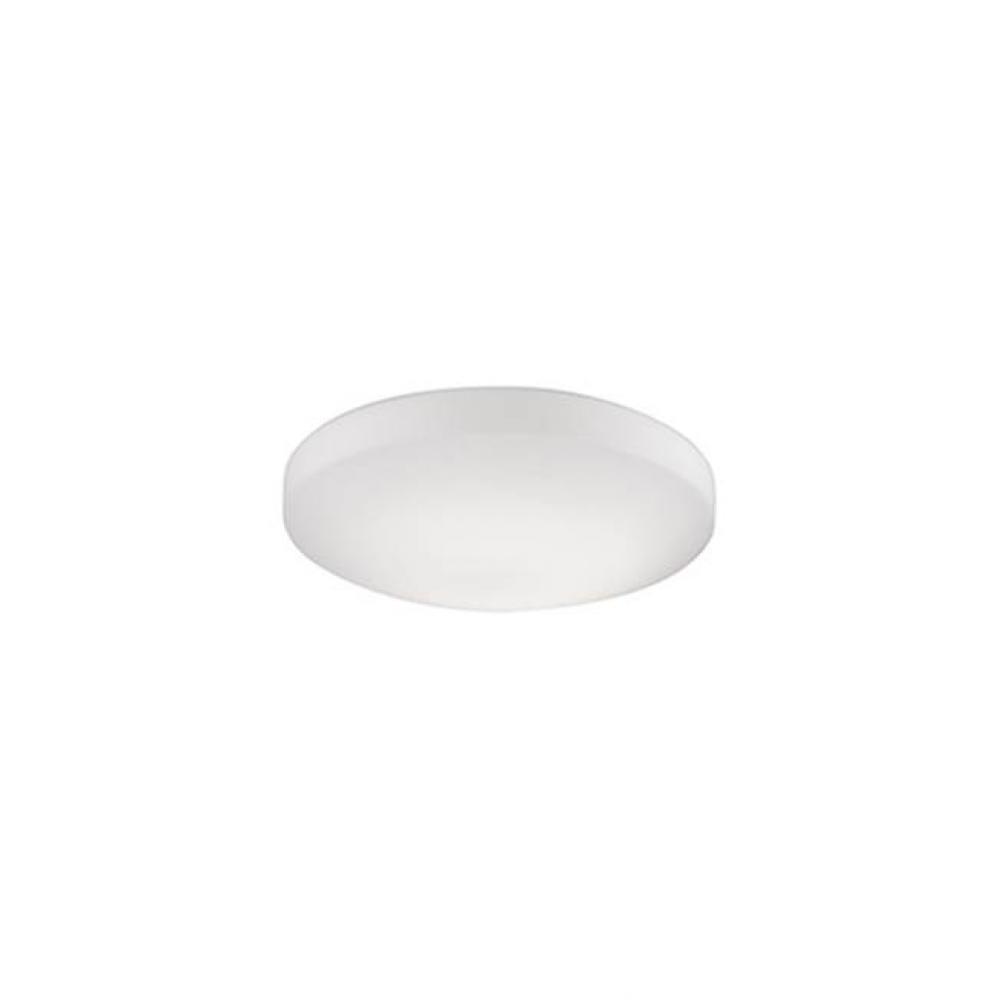 Minimalist Designed Led Flush Mount With Round Descending Dome Shaped White Glass And White