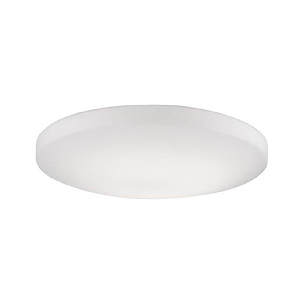 Minimalist Designed Led Flush Mount With Round Descending Dome Shaped White Glass And White