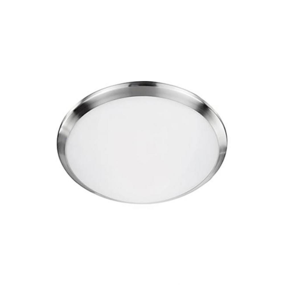 Single Lamp Led Flush Mount Ceiling Fixture With Round White Opal Glass. Metal Details Available
