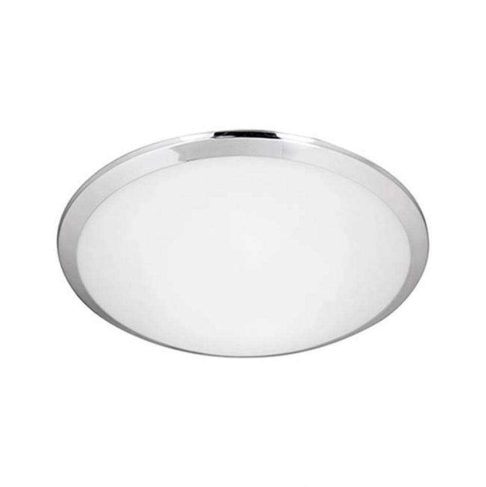 Single Lamp Led Flush Mount Ceiling Fixture With Round White Opal Glass. Metal Details Available