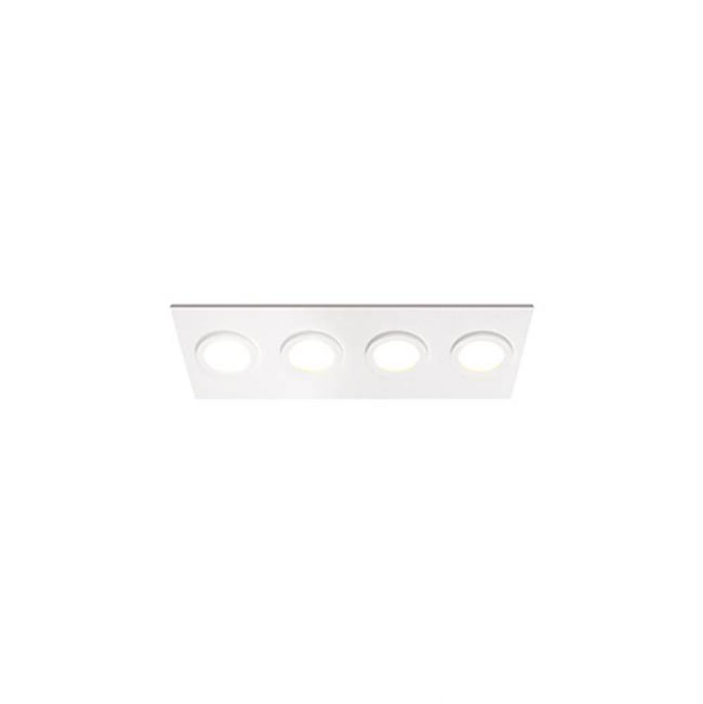 Low Profile Flush Mount Wall Or Ceiling Mounted Lighting Fixture With Four 1200 Lumen Led Sources