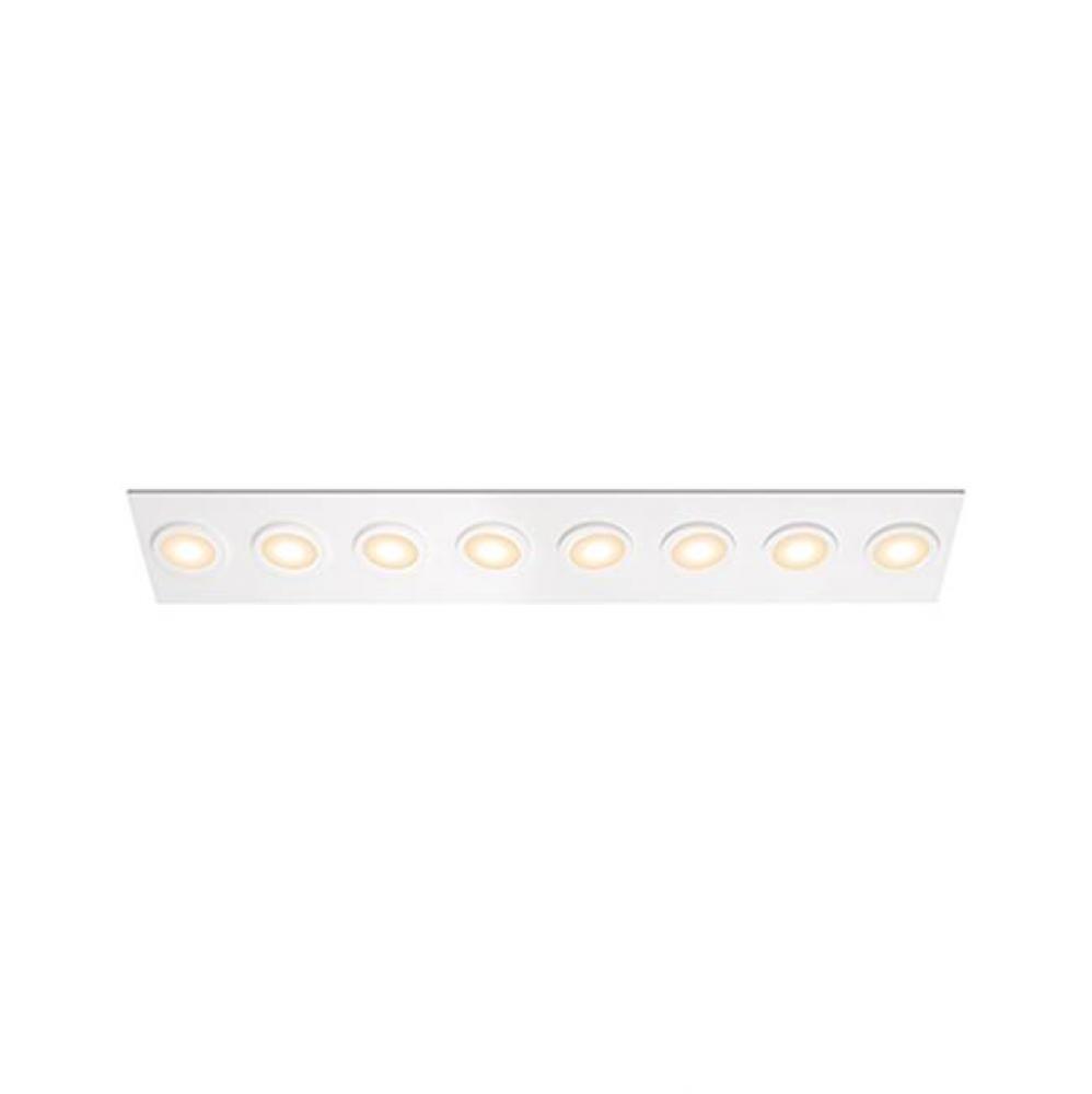 Low Profile Flush Mount Wall Or Ceiling Mounted Lighting Fixture With Eight 1200 Lumen Led