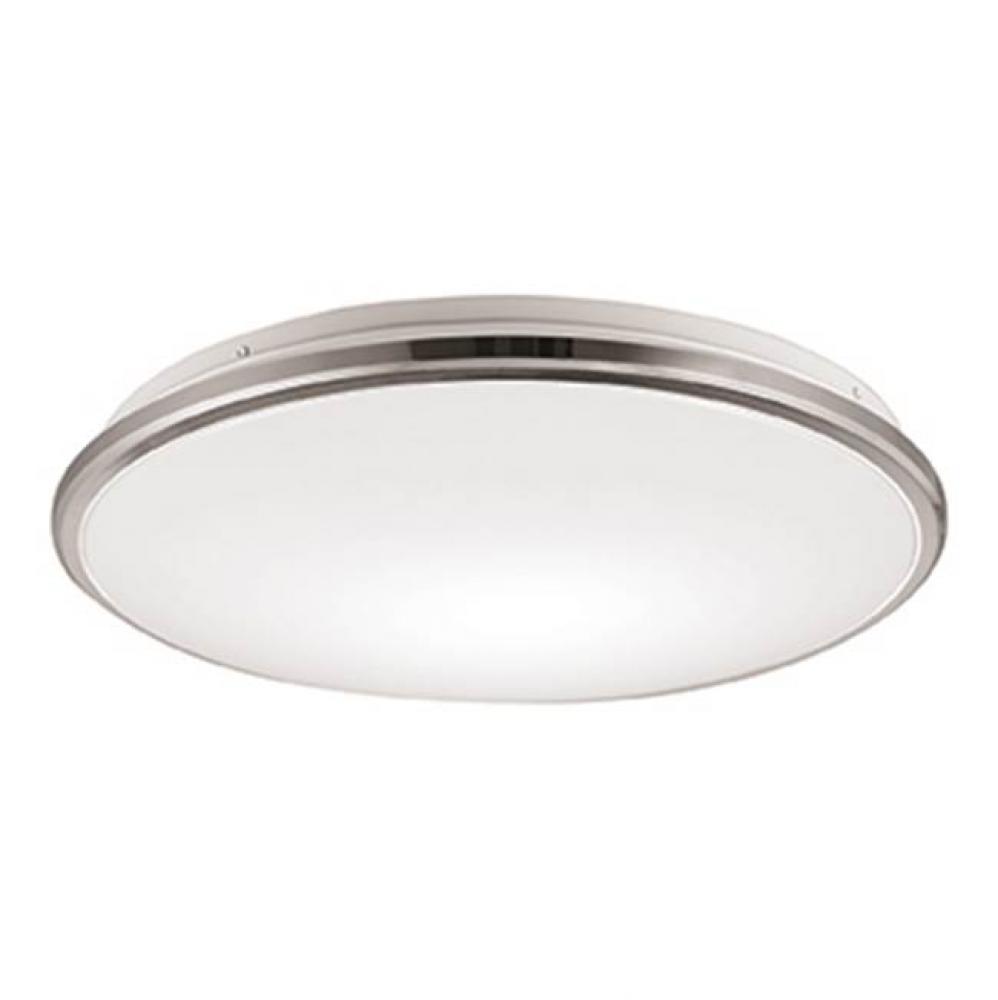 Circular Steel Base With Polymeric Body, Frosted Acrylic Lens, Chrome Plated