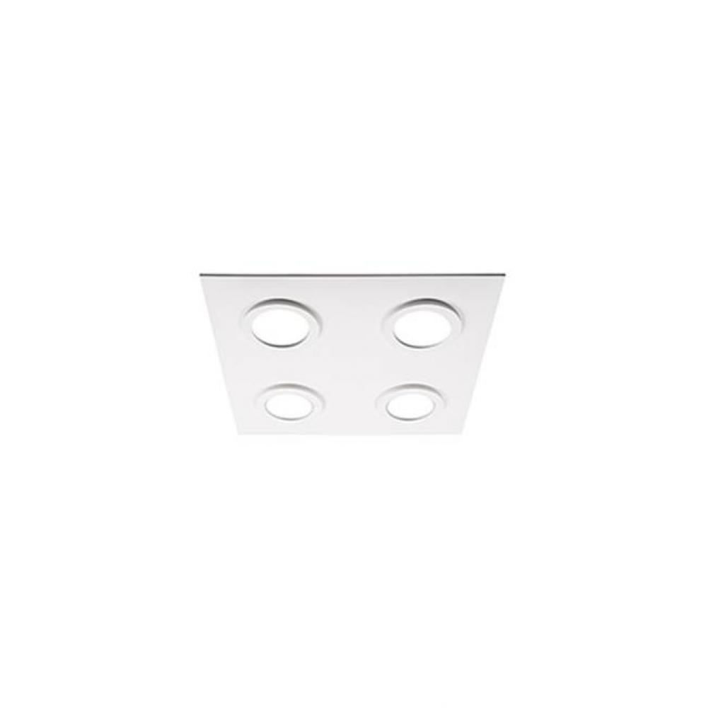 Low Profile Flush Mount Wall Or Ceiling Mounted Lighting Fixture With Four 1200 Lumen Led Sources