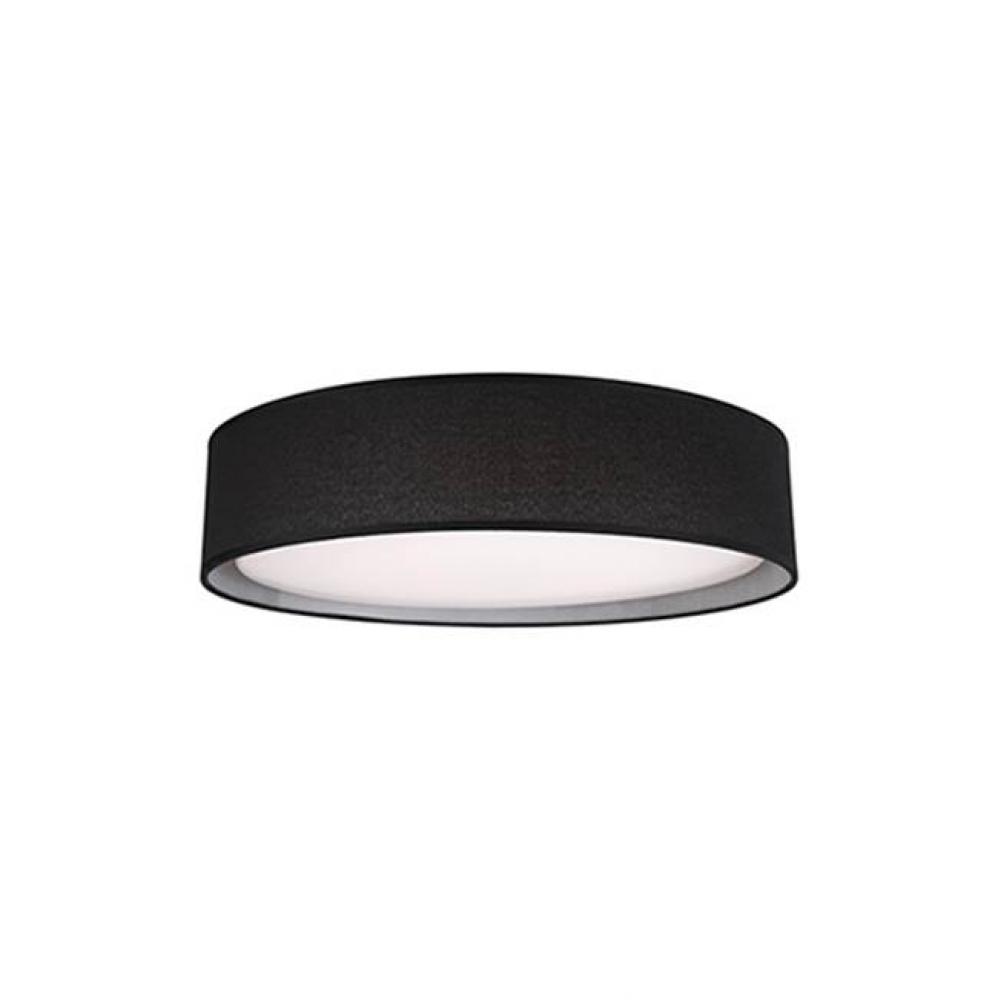 Round Led Flush Mount With A Refined Hand Tailored Textured Fabric Shade Available In Beige,